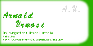 arnold urmosi business card